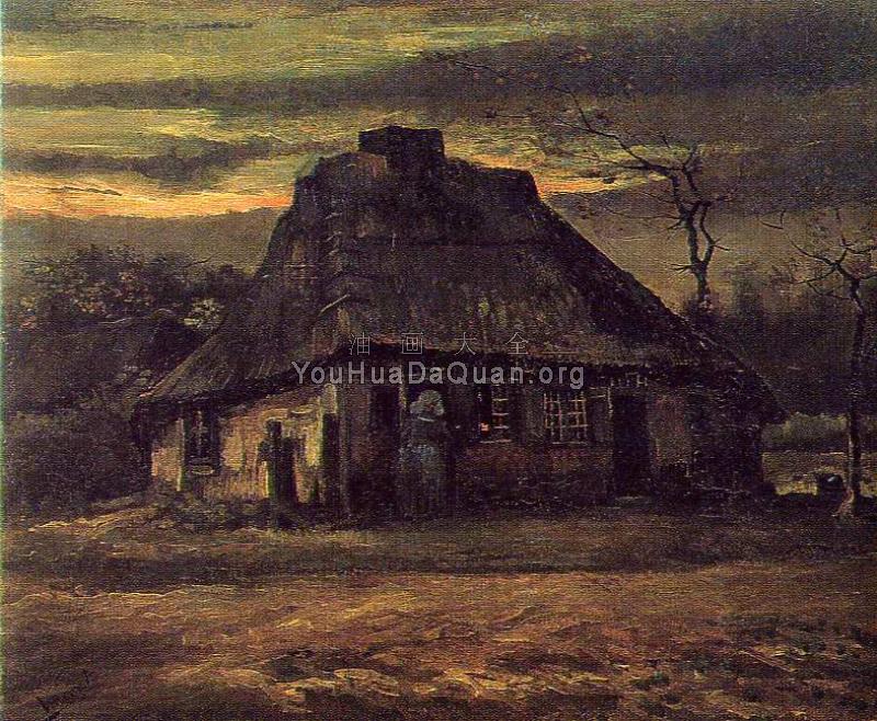 黄昏的农舍 - 文森特·威廉·梵高